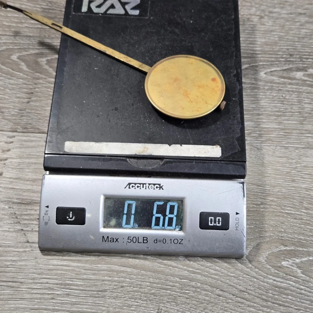 Vintage Brass Clock Pendulum Adjustable Rating Nut Replacement Part 8.5